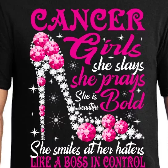 Cancer Like A Boss In Control Diamond Shoes Funny Great Gift Pajama Set