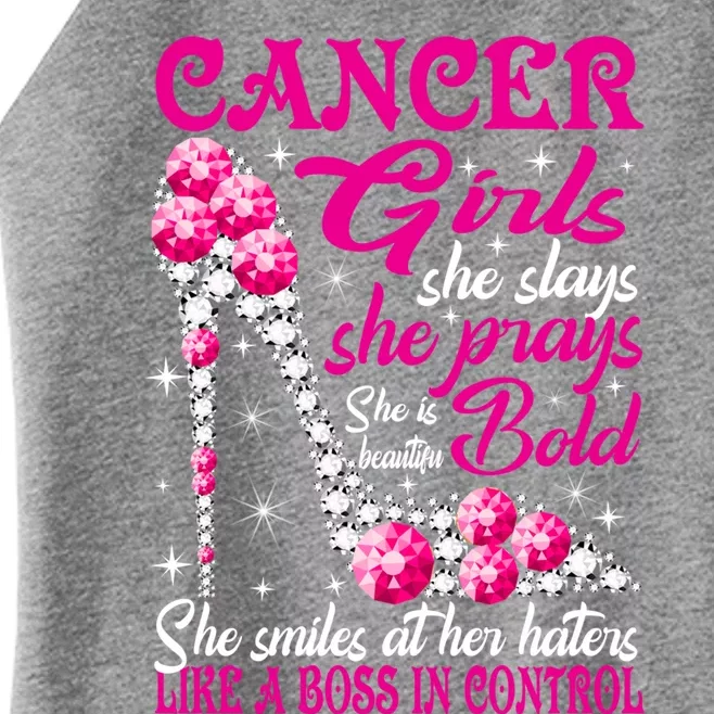 Cancer Like A Boss In Control Diamond Shoes Funny Great Gift Women’s Perfect Tri Rocker Tank