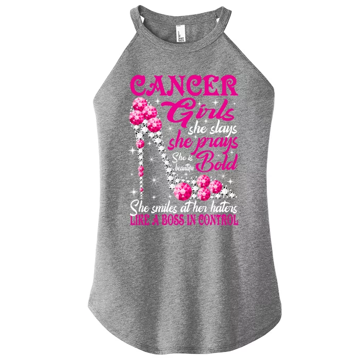 Cancer Like A Boss In Control Diamond Shoes Funny Great Gift Women’s Perfect Tri Rocker Tank