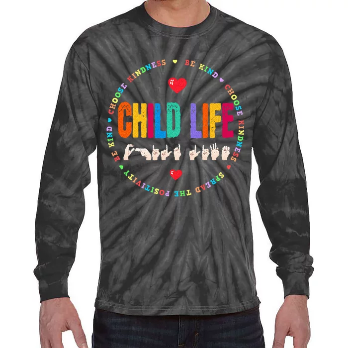 Child Life ASL Specialist Pediatric Health Care Professional Tie-Dye Long Sleeve Shirt