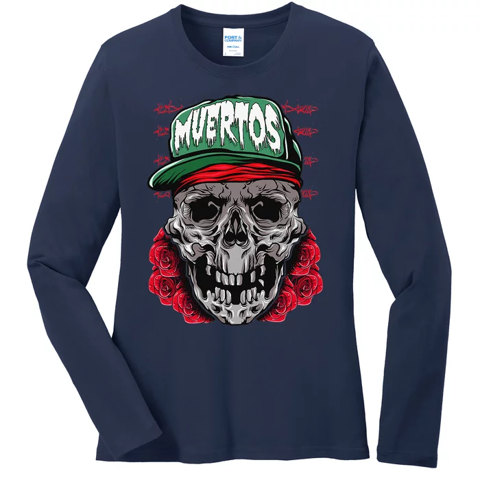 Celebrating Life And Death Muertos On Halloween Ladies Long Sleeve Shirt