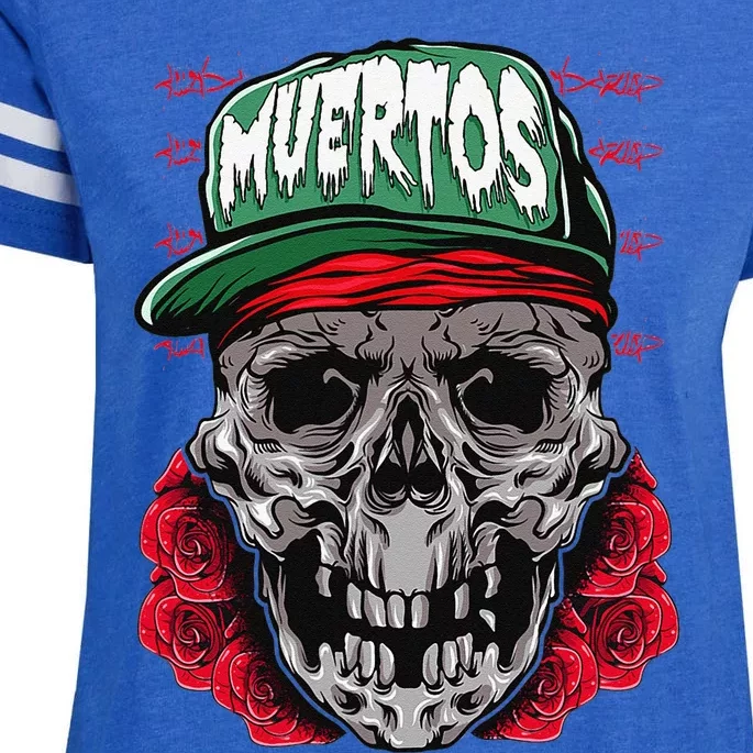 Celebrating Life And Death Muertos On Halloween Enza Ladies Jersey Football T-Shirt