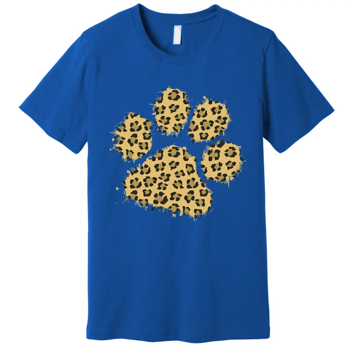 Cute Leopard Animal Big Cat Paw Print Gift Premium T-Shirt