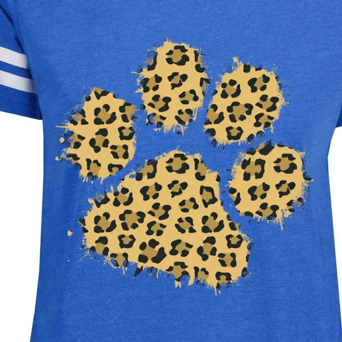 Cute Leopard Animal Big Cat Paw Print Gift Enza Ladies Jersey Football T-Shirt