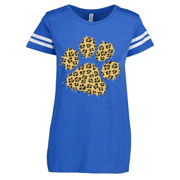 Cute Leopard Animal Big Cat Paw Print Gift Enza Ladies Jersey Football T-Shirt