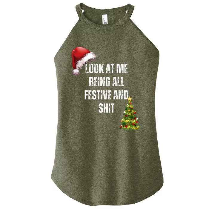 Christmas Look At Me Being All Festive And Shit Women’s Perfect Tri Rocker Tank