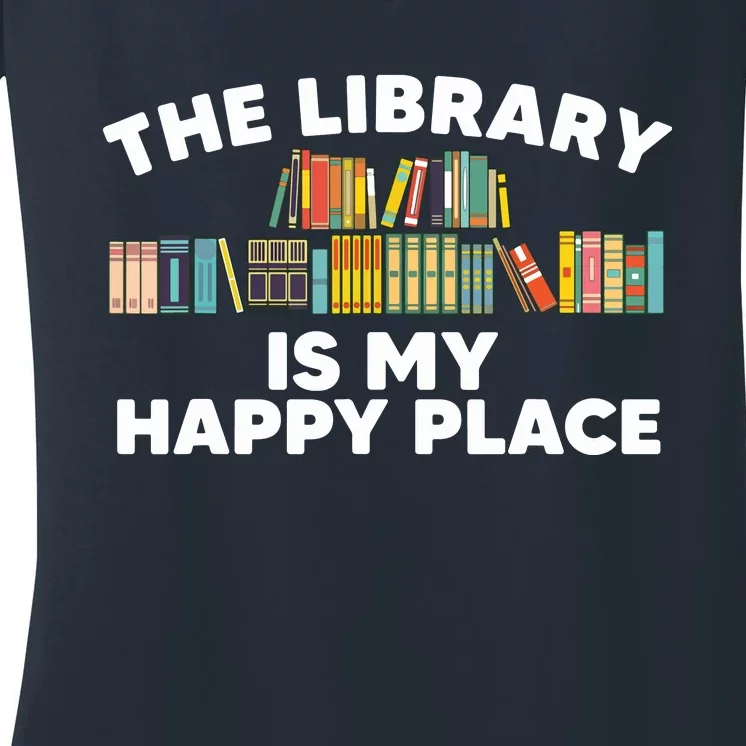 Cool Library Art For Men Women Bookworm Librarian Book Lover Women's V-Neck T-Shirt