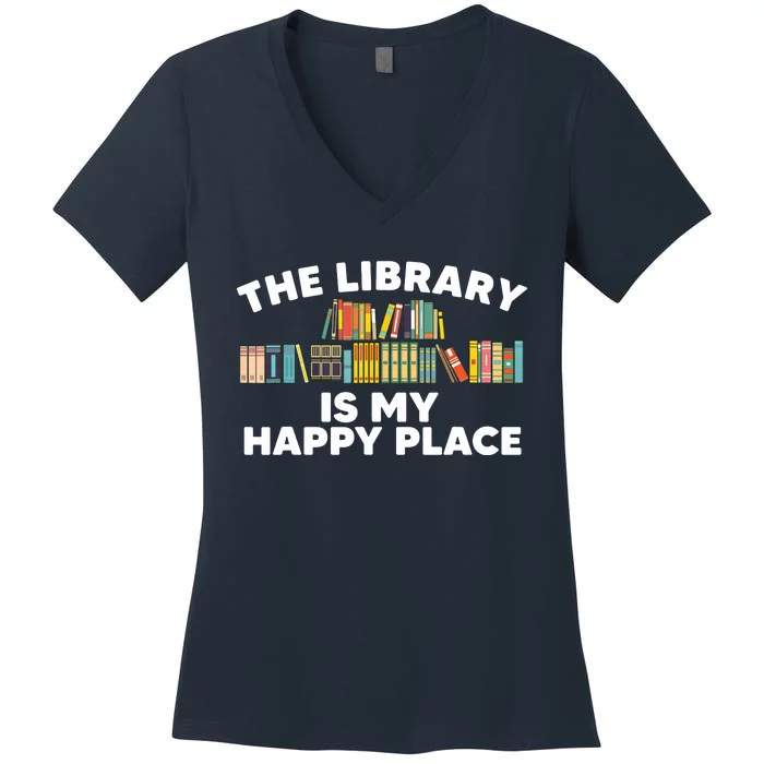 Cool Library Art For Men Women Bookworm Librarian Book Lover Women's V-Neck T-Shirt