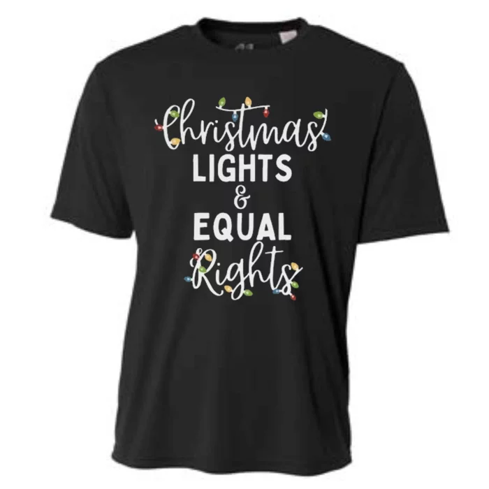 Christmas Lights And Equal Rights Xmas Equality Gift Cooling Performance Crew T-Shirt