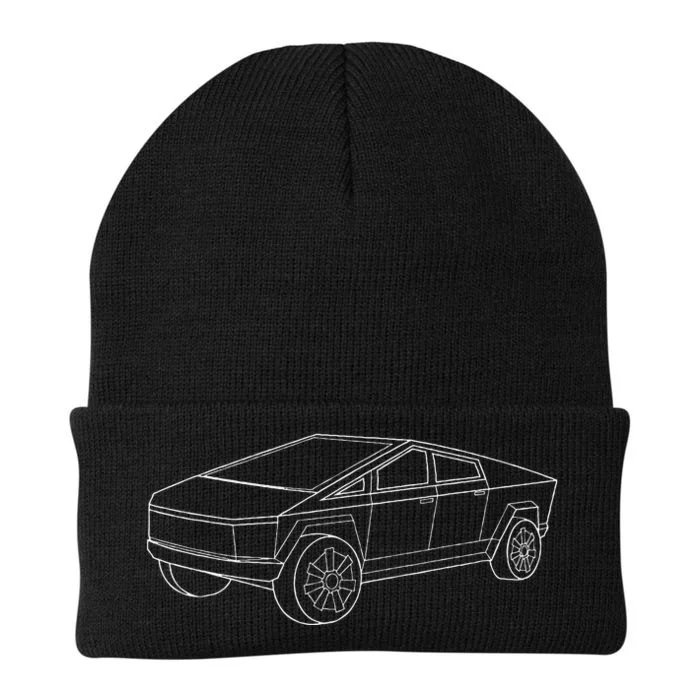 Cybertrucks Line Art Futuristic Truck Cyber Knit Cap Winter Beanie