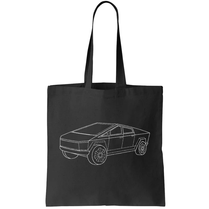 Cybertrucks Line Art Futuristic Truck Cyber Tote Bag