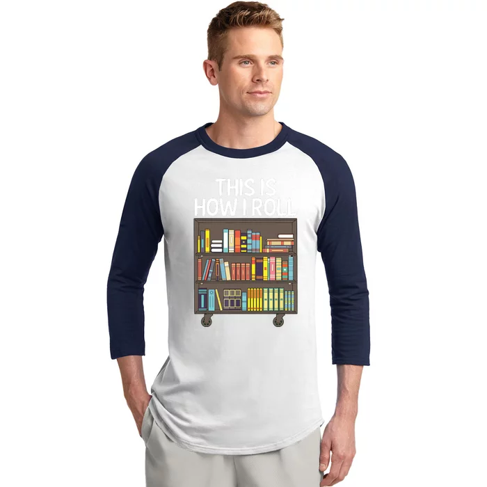 Cute Library Art For Men Women Book Reader School Librarian Baseball Sleeve Shirt