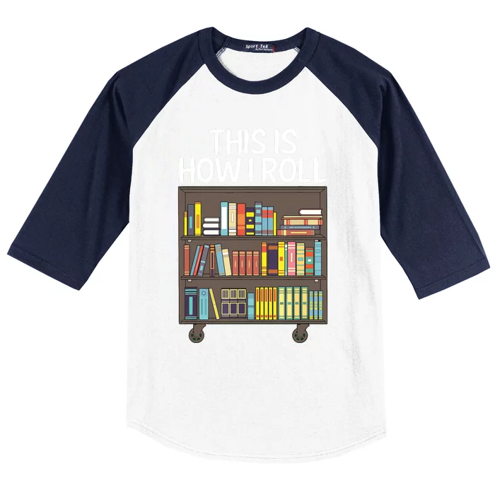 Cute Library Art For Men Women Book Reader School Librarian Baseball Sleeve Shirt