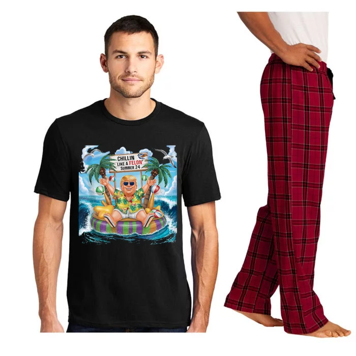 Chillin Like A Felon Funny Cool Trump 2024 Pajama Set