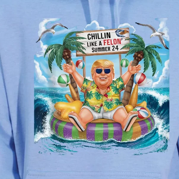 Chillin Like A Felon Funny Cool Trump 2024 Unisex Surf Hoodie