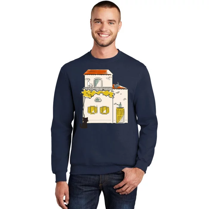 Cats Look At Each Other Tall Sweatshirt