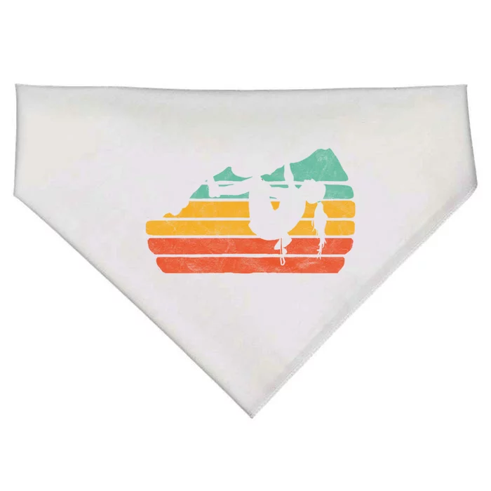 Climb Like A Girl Rock Climbing And Bouldering Retro Gift USA-Made Doggie Bandana