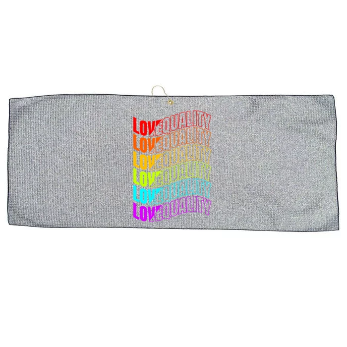 Colorful Love And Equality Lgbtq Pride Month Gift Large Microfiber Waffle Golf Towel