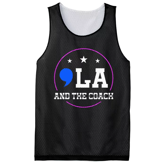 Comma La And The Coach Kamala Harris & Tim Walz Mesh Reversible Basketball Jersey Tank