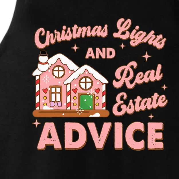 Christmas Lights And Real Estate Advice Funny Realtor Saying Ladies Tri-Blend Wicking Tank