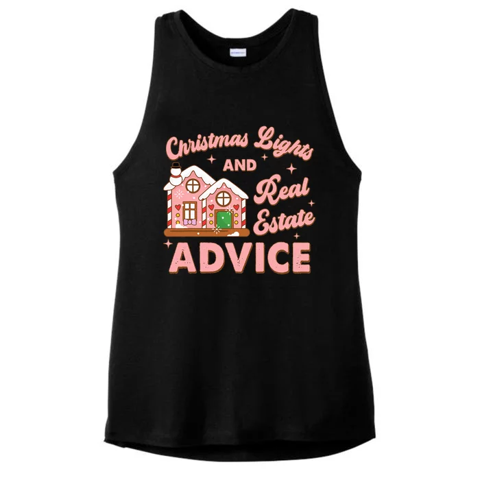 Christmas Lights And Real Estate Advice Funny Realtor Saying Ladies Tri-Blend Wicking Tank