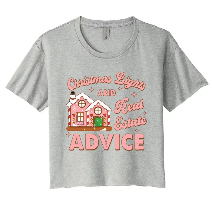 Christmas Lights And Real Estate Advice Funny Realtor Saying Women's Crop Top Tee