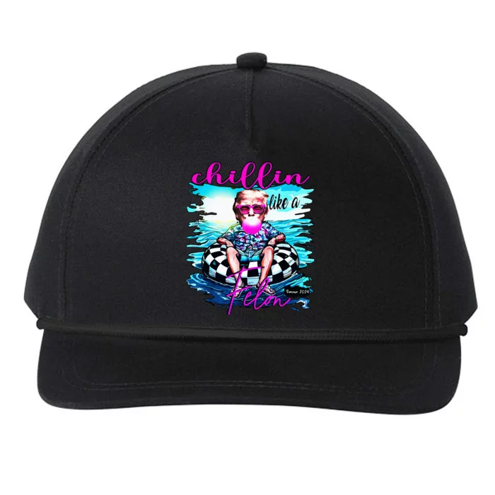 Chillin Like A Felon Retro Summer Funny Trump 2024 Snapback Five-Panel Rope Hat