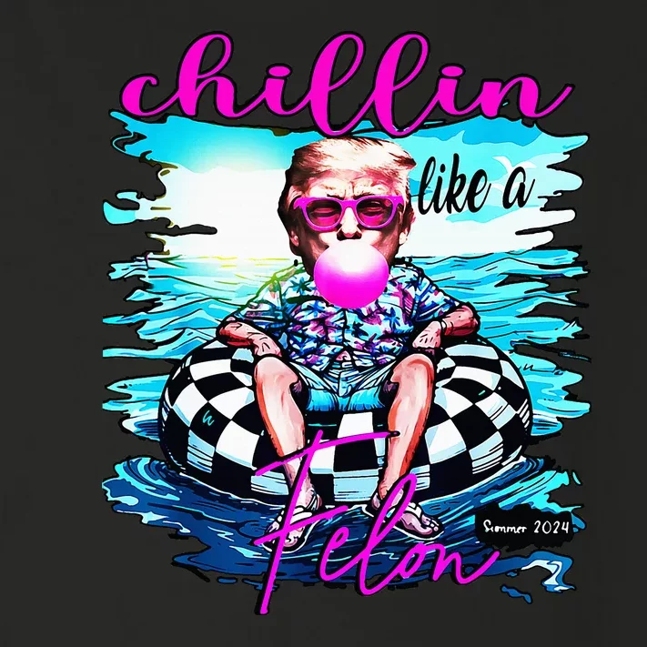 Chillin Like A Felon Retro Summer Funny Trump 2024 Toddler Long Sleeve Shirt