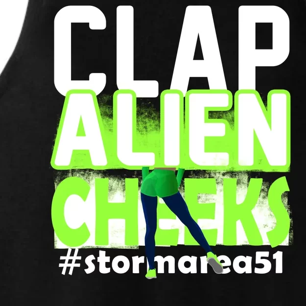 Clap Alien Cheeks Storm Area 51 Ladies Tri-Blend Wicking Tank