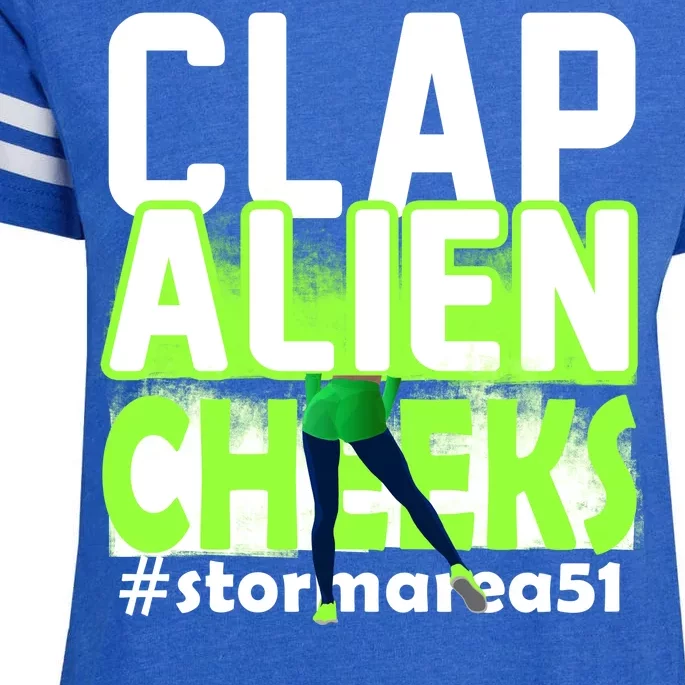 Clap Alien Cheeks Storm Area 51 Enza Ladies Jersey Football T-Shirt