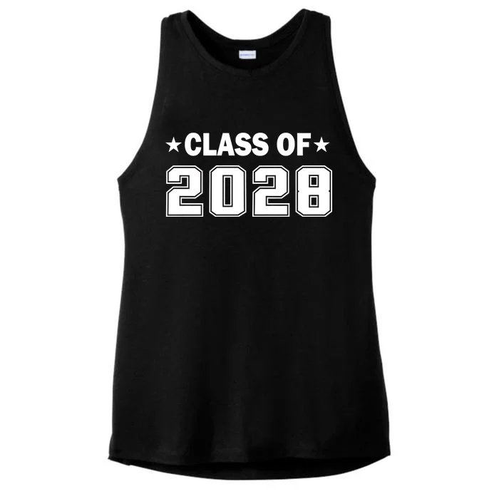 Class of 2028 Fist Day of SchooL Ladies Tri-Blend Wicking Tank