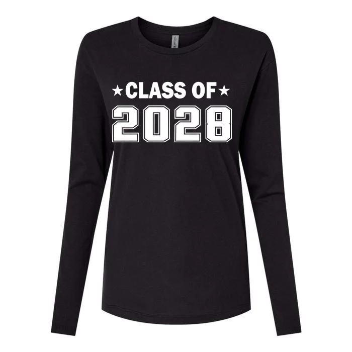 Class of 2028 Fist Day of SchooL Womens Cotton Relaxed Long Sleeve T-Shirt