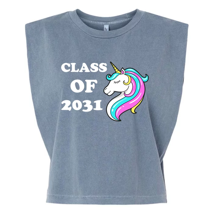 Class Of 2031 Unicorn Garment-Dyed Women's Muscle Tee