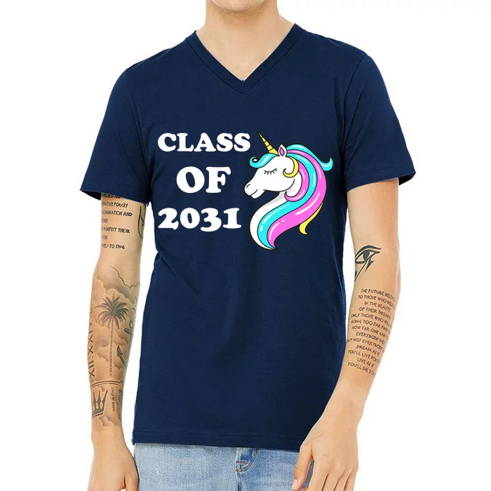 Class Of 2031 Unicorn V-Neck T-Shirt