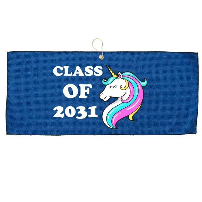 Class Of 2031 Unicorn Large Microfiber Waffle Golf Towel