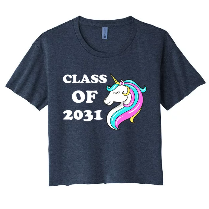 Class Of 2031 Unicorn Women's Crop Top Tee