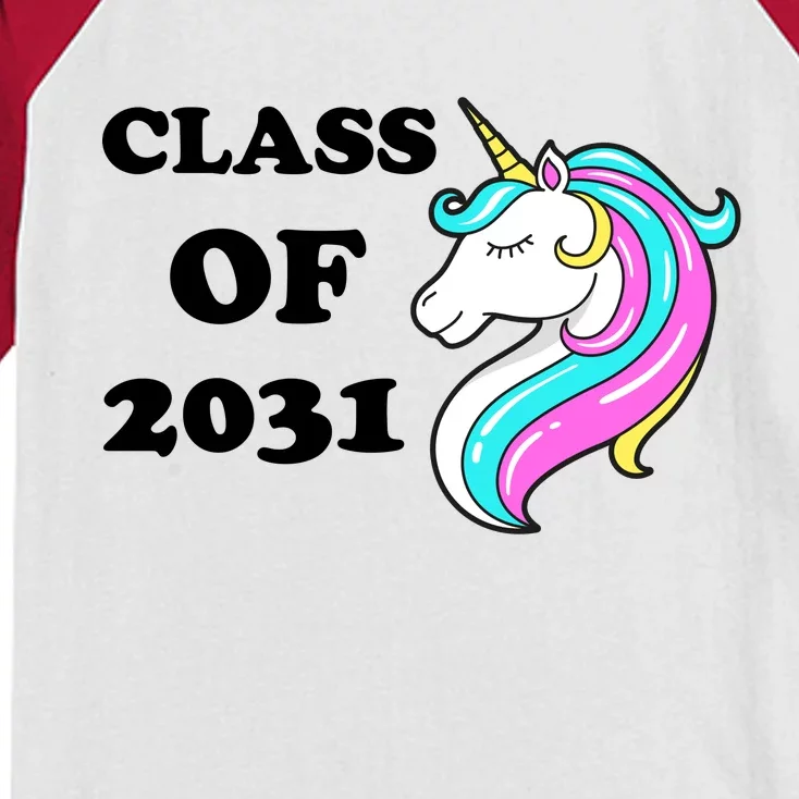 Class Of 2031 Unicorn Kids Colorblock Raglan Jersey