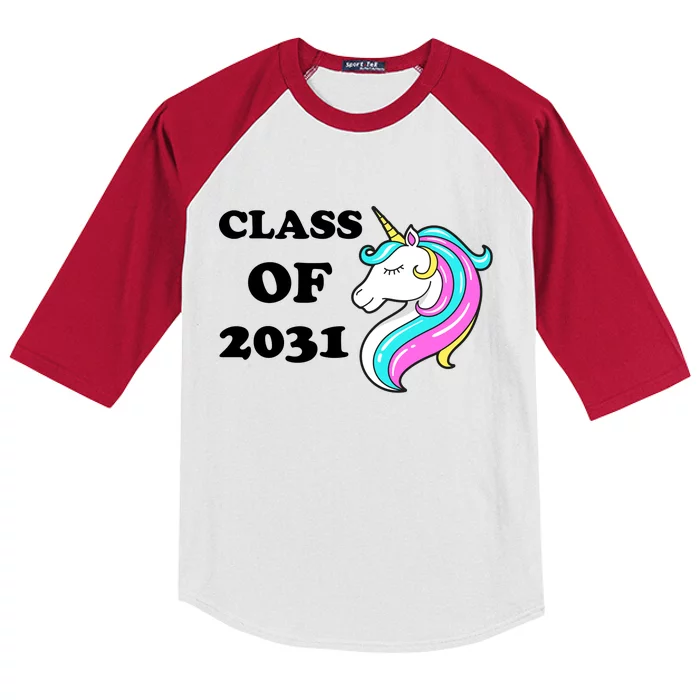 Class Of 2031 Unicorn Kids Colorblock Raglan Jersey