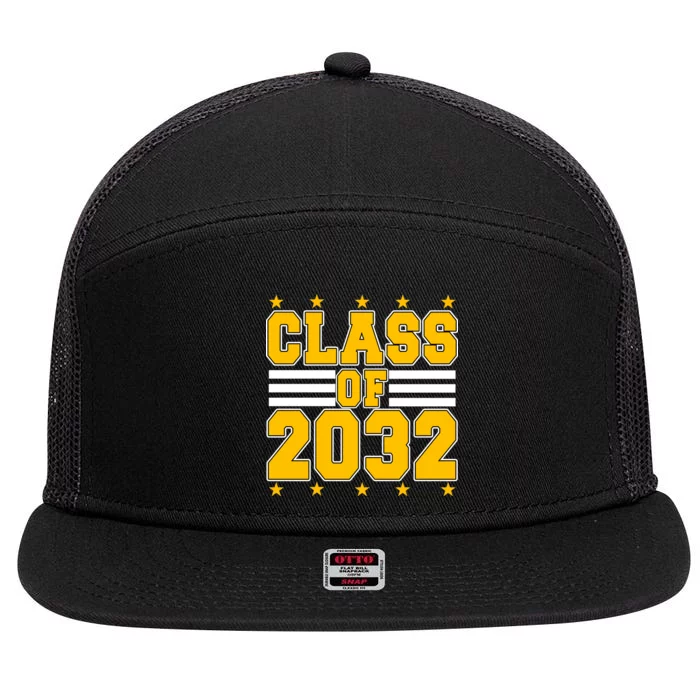 Class Of 2032 First Day Of Kindergarten 7 Panel Mesh Trucker Snapback Hat