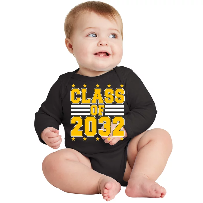 Class Of 2032 First Day Of Kindergarten Baby Long Sleeve Bodysuit