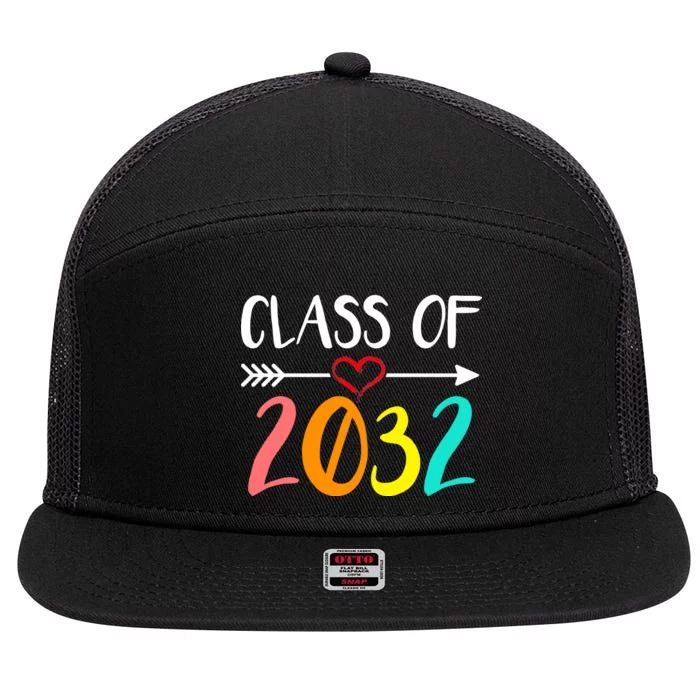 Class Of 2032 First Day Of School Kindergarten 7 Panel Mesh Trucker Snapback Hat