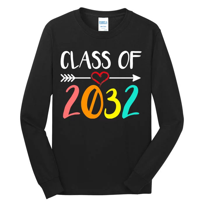 Class Of 2032 First Day Of School Kindergarten Tall Long Sleeve T-Shirt