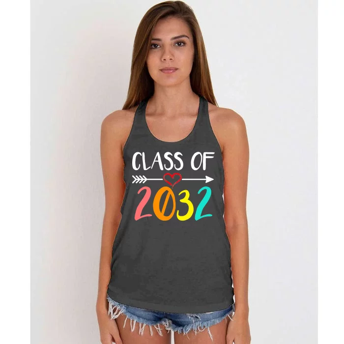 Class Of 2032 First Day Of School Kindergarten Women's Knotted Racerback Tank