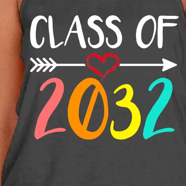 Class Of 2032 First Day Of School Kindergarten Women's Knotted Racerback Tank