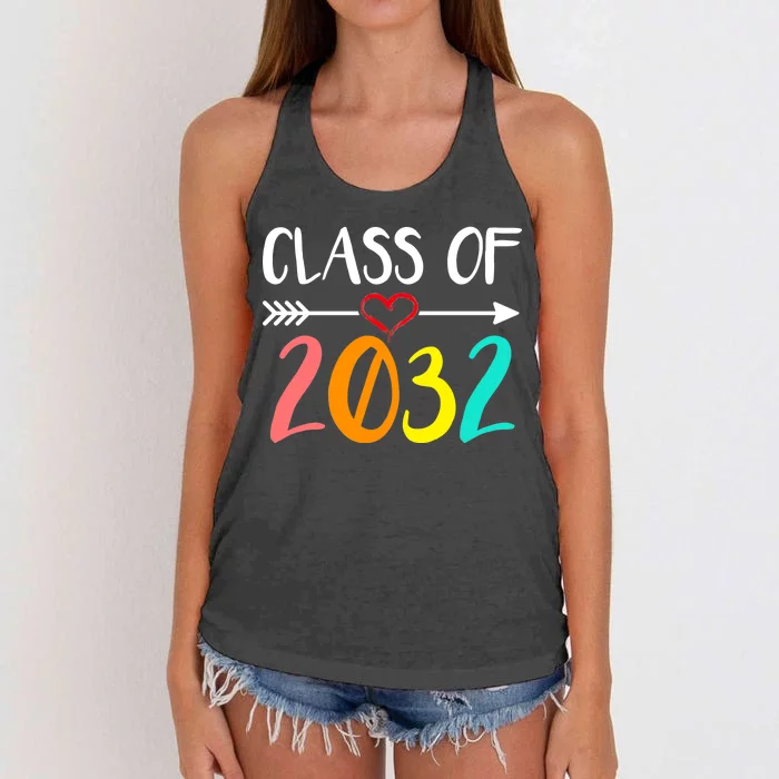 Class Of 2032 First Day Of School Kindergarten Women's Knotted Racerback Tank