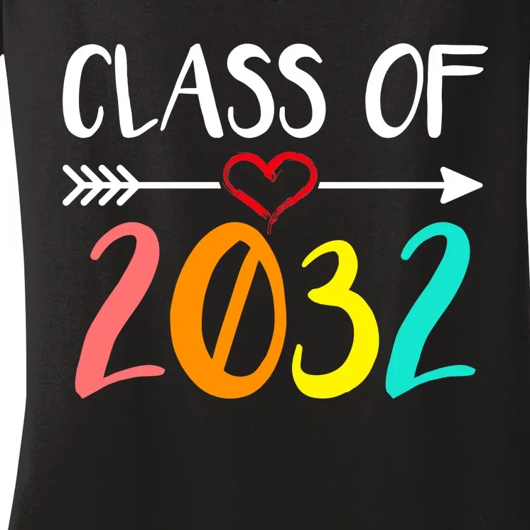 Class Of 2032 First Day Of School Kindergarten Women's V-Neck T-Shirt