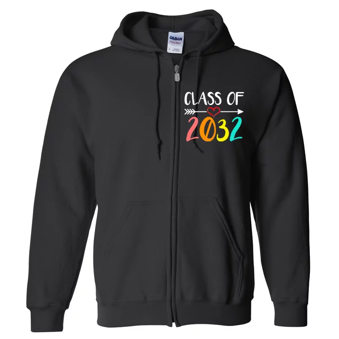 Class Of 2032 First Day Of School Kindergarten Full Zip Hoodie