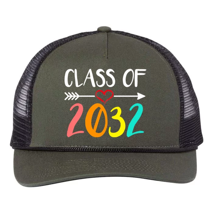 Class Of 2032 First Day Of School Kindergarten Retro Rope Trucker Hat Cap