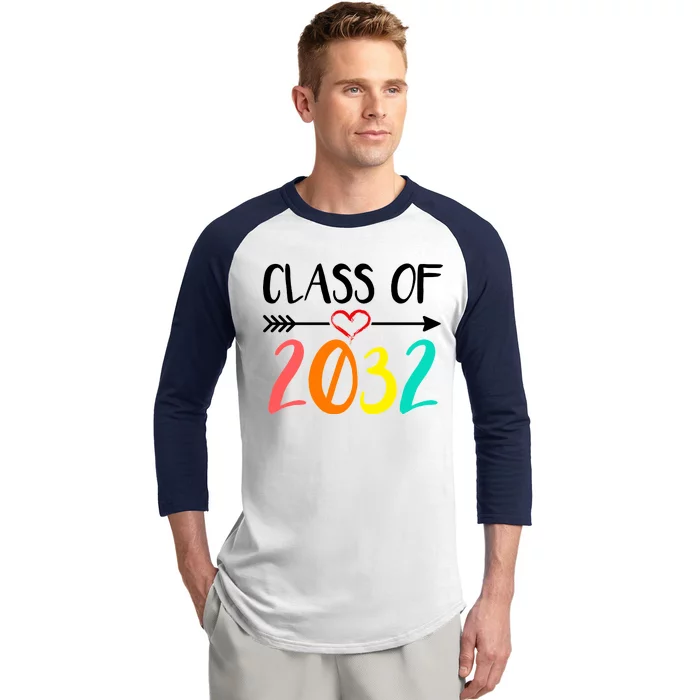 Class Of 2032 First Day Of School Kindergarten Baseball Sleeve Shirt