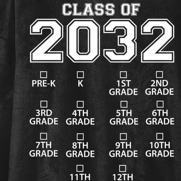 Class Of 2032 Grades Checklist Funny Hooded Wearable Blanket